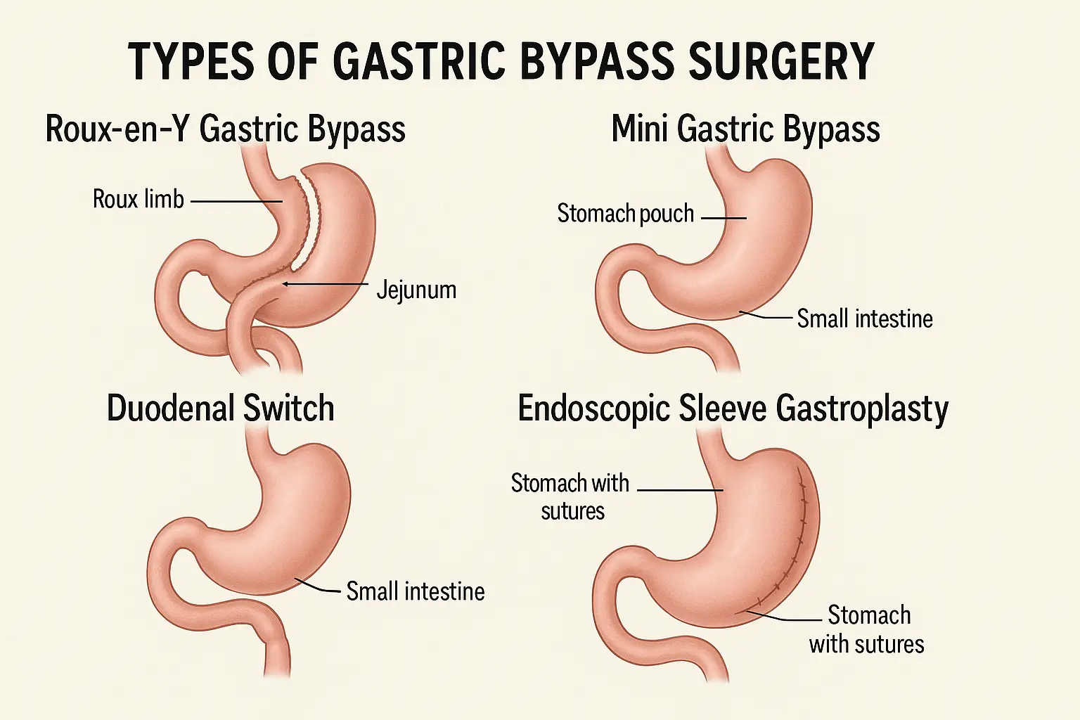 Types of Gastric Bypass Surgery