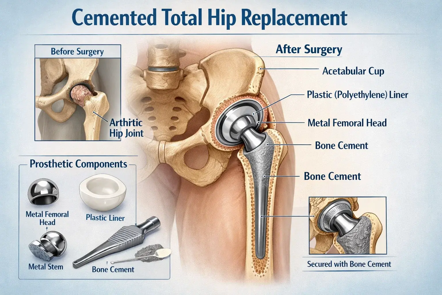 Cemented Total Hip Replacement Surgery in India