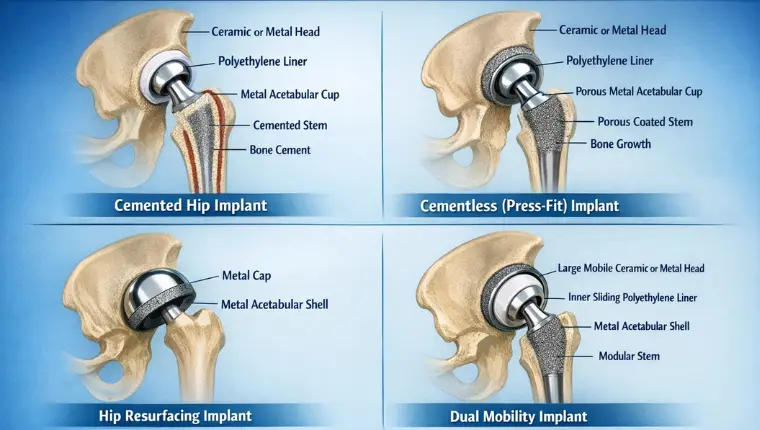 Different Types of Hip Replacement Implants in India