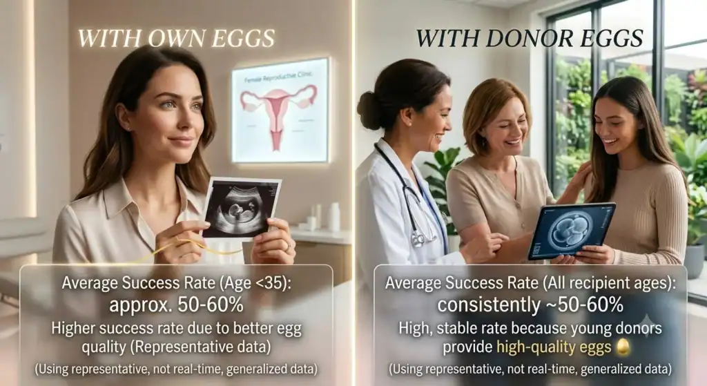 IVF Success Rate With Own Eggs vs Donor Eggs